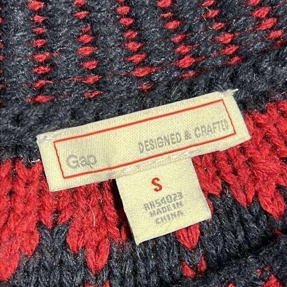 GAP MOCK TURTLENECK SWEATER SMALL RED WHITE AND BLUE - Picture 6 of 7